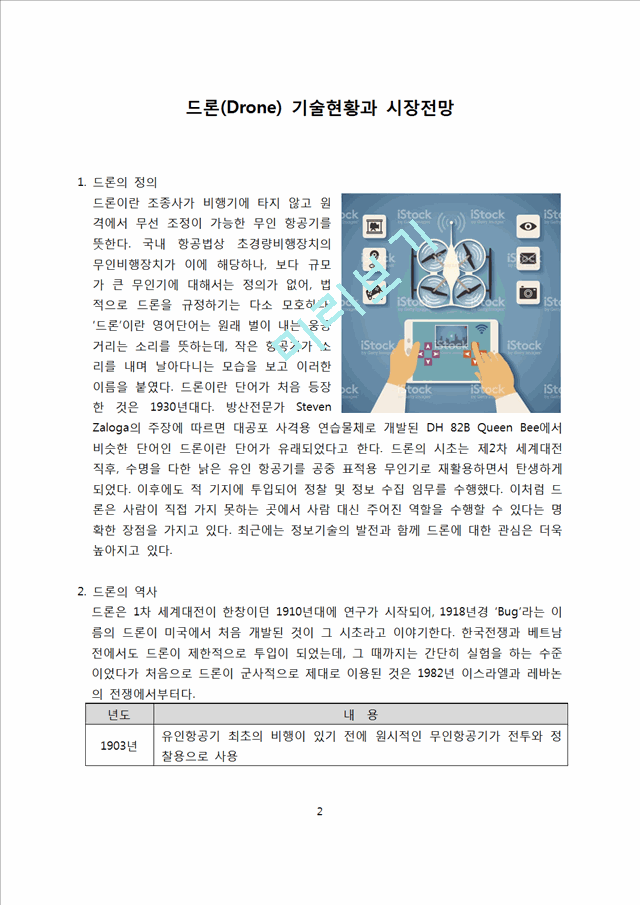 드론 기술현황과 시장전망 [Drone,드론,무인비행기,드론의 역사,드론의 원리]   (2 )